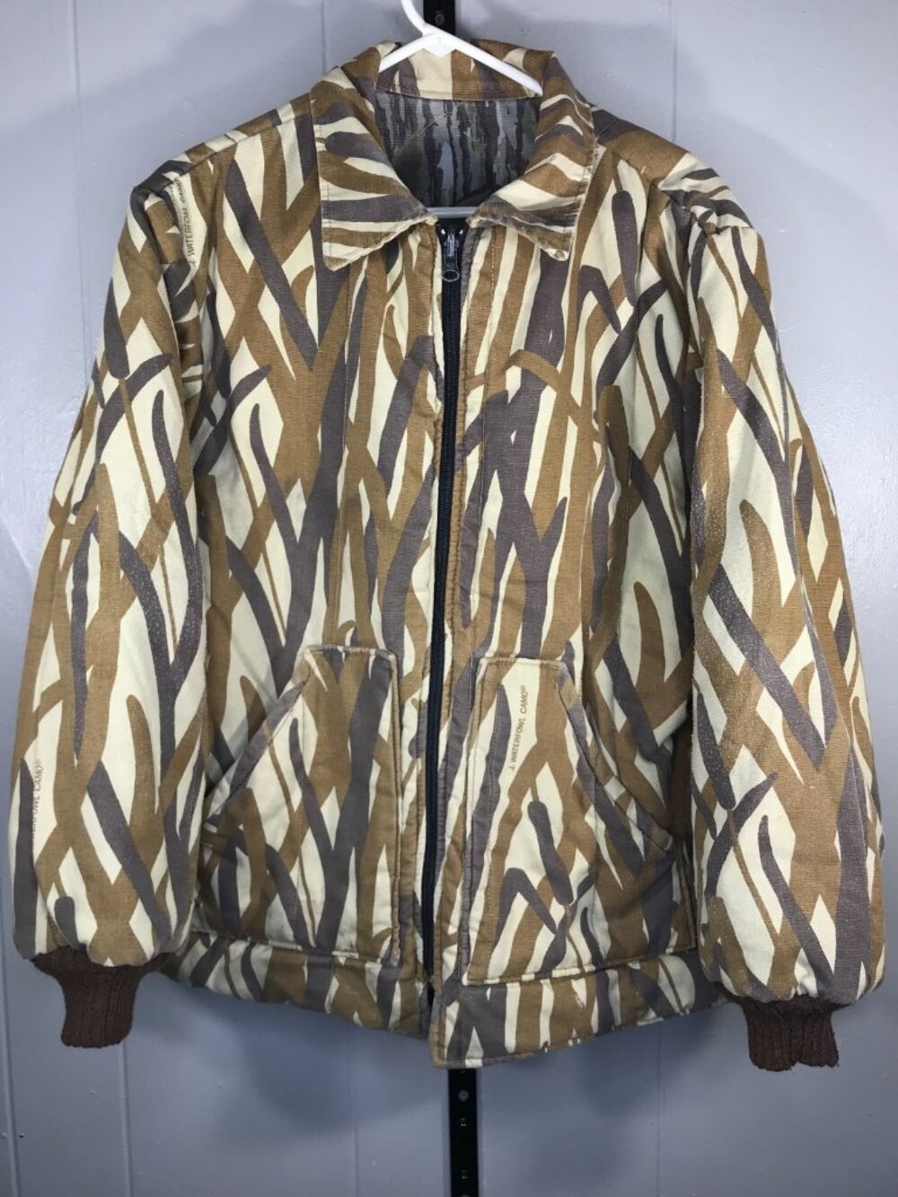 VTG Walls Mens Lg Duck Timber Camo Reversible Hunting Jacket USA Corduroy Collar
